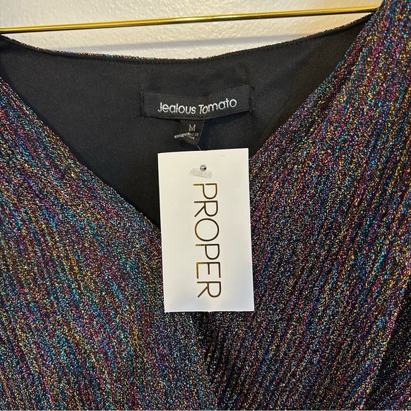 JEALOUS TOMATO Elegant Multicolor Blouse with Balloon Sleeves - Picture 2 of 4